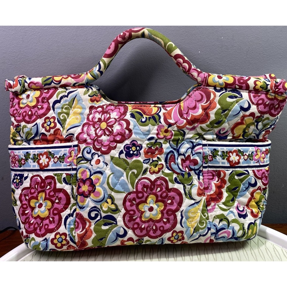 Vera Bradley Retired Pink Floral Gabby Hope Garden Tote Double Handle Bag‎ Purse